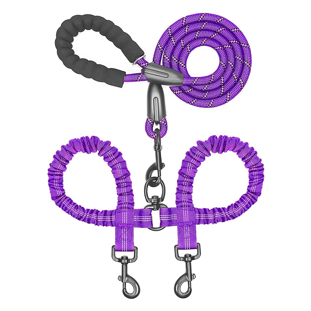Dual Dog Leash Coupler – No-Tangle Double Lead for Walking Two Dogs