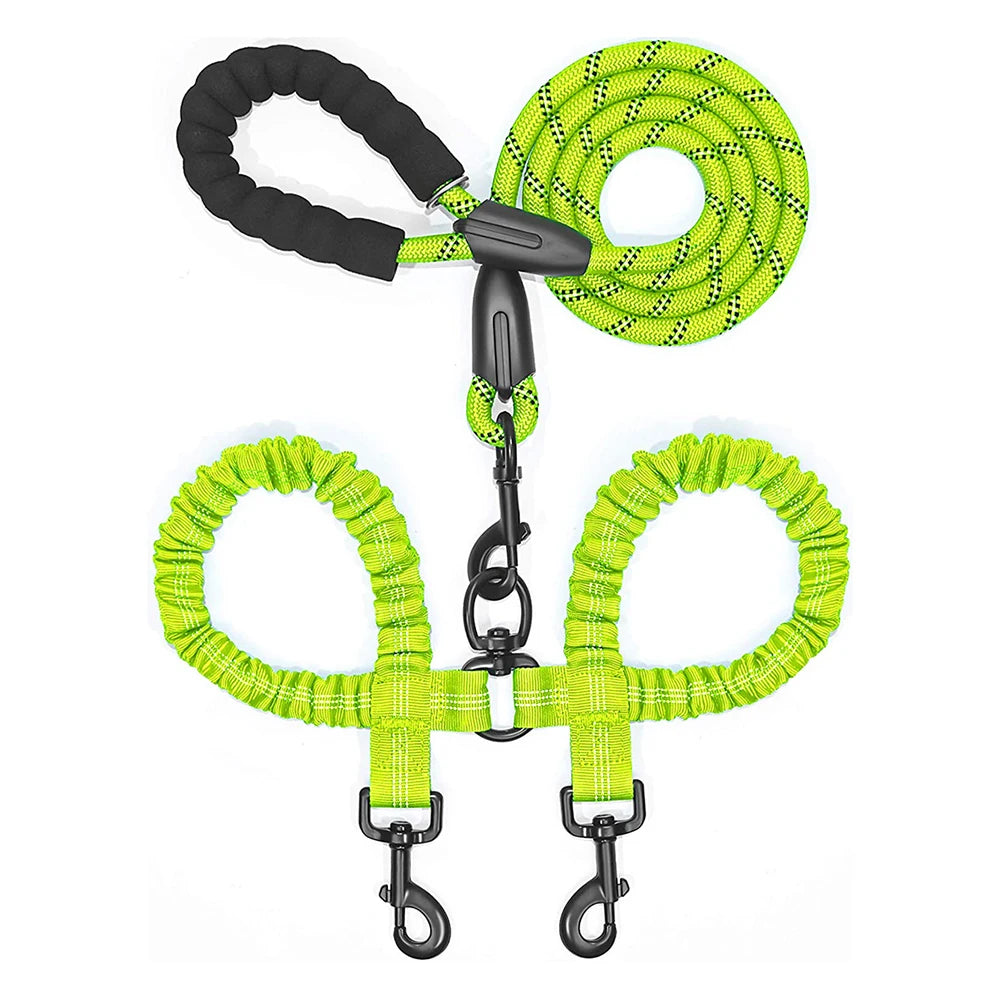 Dual Dog Leash Coupler – No-Tangle Double Lead for Walking Two Dogs
