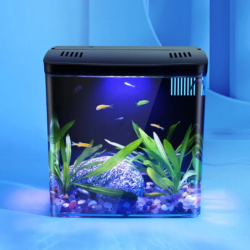 Mini Tabletop Fish Tank – Compact Self-Circulating Eco Aquarium