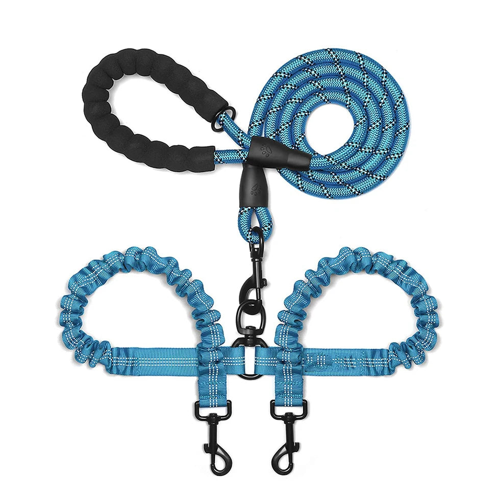 Dual Dog Leash Coupler – No-Tangle Double Lead for Walking Two Dogs