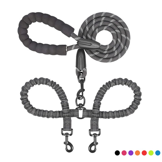Dual Dog Leash Coupler – No-Tangle Double Lead for Walking Two Dogs