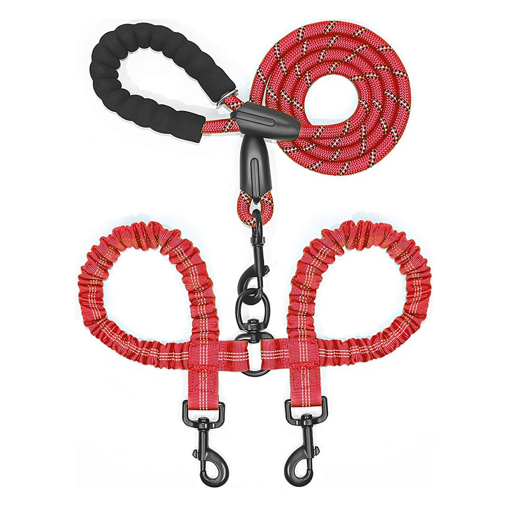 Dual Dog Leash Coupler – No-Tangle Double Lead for Walking Two Dogs