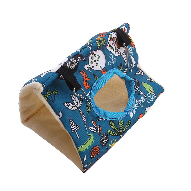 Cozy Triangle Bird Hammock – Hanging Warm Nest Bed for Parrots & Small Birds