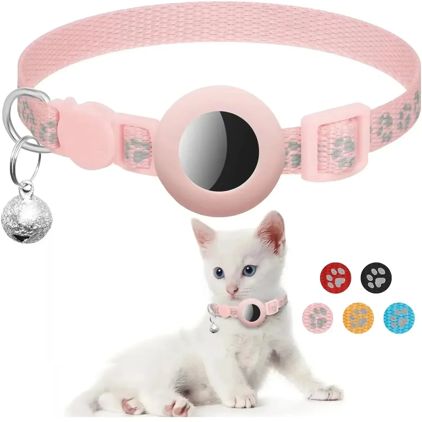 TrackPaws™ Breakaway AirTag Cat Collar – Reflective with Bell & Holder
