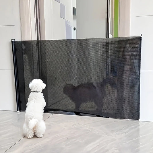 PawGuard™ Folding Mesh Dog Safety Gate – Breathable Pet Barrier