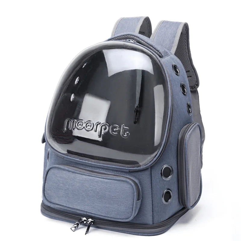 Transparent Cat & Small Dog Travel Backpack – Breathable Pet Carrier Bag for Outdoor Adventures