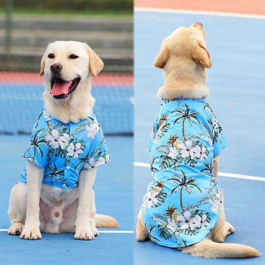 Tropical Breeze Hawaiian Dog Shirt – XL to 5XL Summer Tee