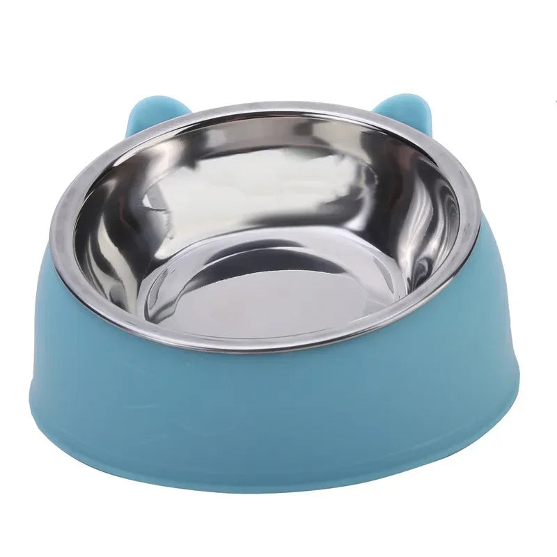 Tilted Pet Bowl with Bamboo Stand
