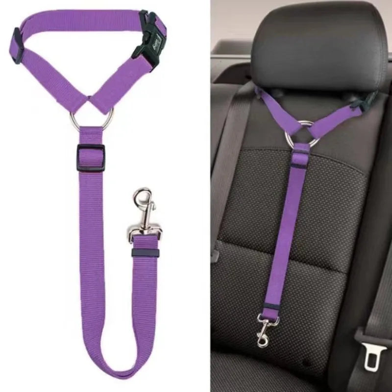 SafeRide™ Adjustable Dog Car Seat Belt – Durable Nylon Safety Restraint