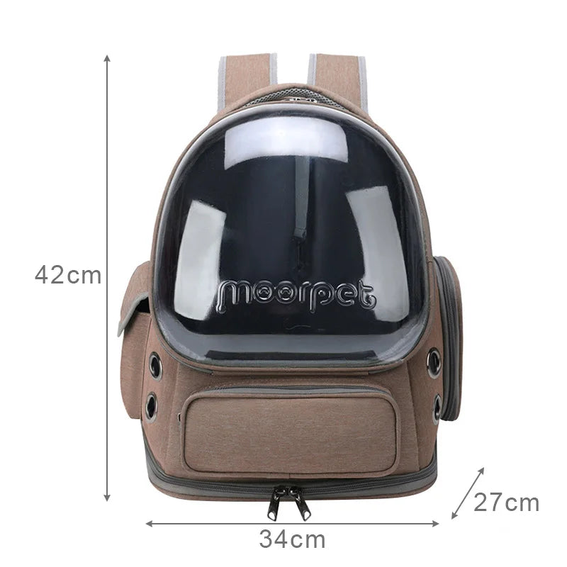 Transparent Cat & Small Dog Travel Backpack – Breathable Pet Carrier Bag for Outdoor Adventures