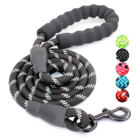 Reflective Dog Leash – Reinforced Lead with Soft Handle
