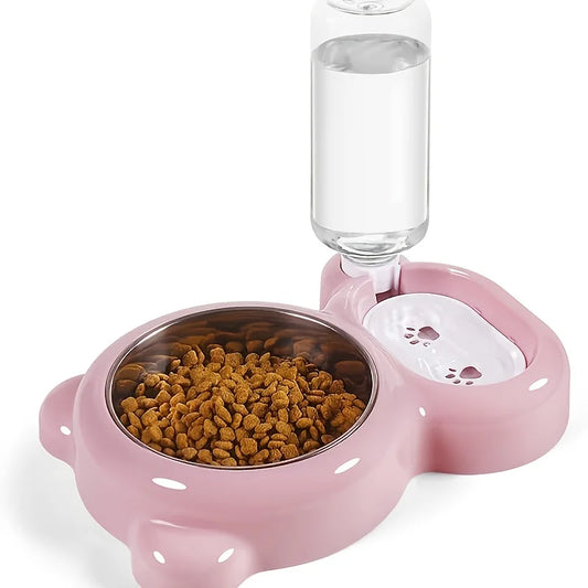 PawSip™ Double Bowl Cat Feeder – Food & Water Dispenser Set
