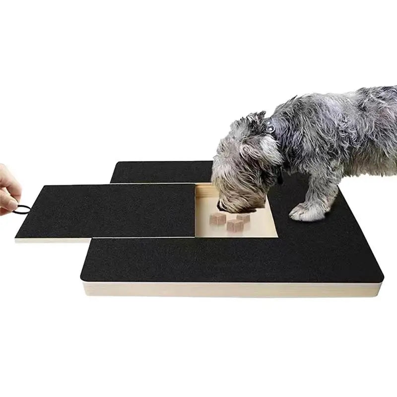 PediPlay™ Dog Nail Scratch Board – Wooden Trimming Pad with Treat Box