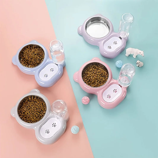PawSip™ Double Bowl Cat Feeder – Food & Water Dispenser Set