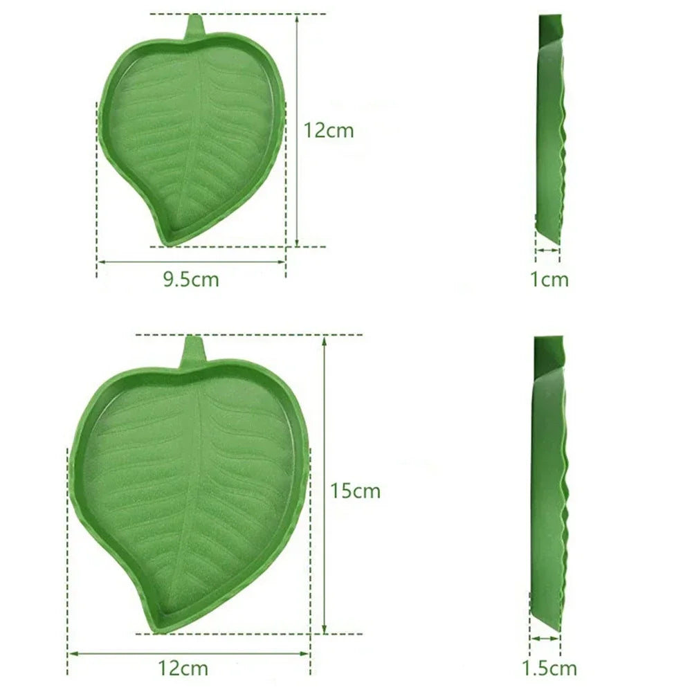 Leaf-Shaped Reptile Food & Water Bowl – Stylish Feeder Dish for Geckos, Turtles, Lizards & Small Pets