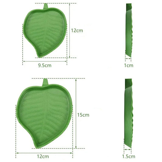 Leaf-Shaped Reptile Food & Water Bowl – Stylish Feeder Dish for Geckos, Turtles, Lizards & Small Pets