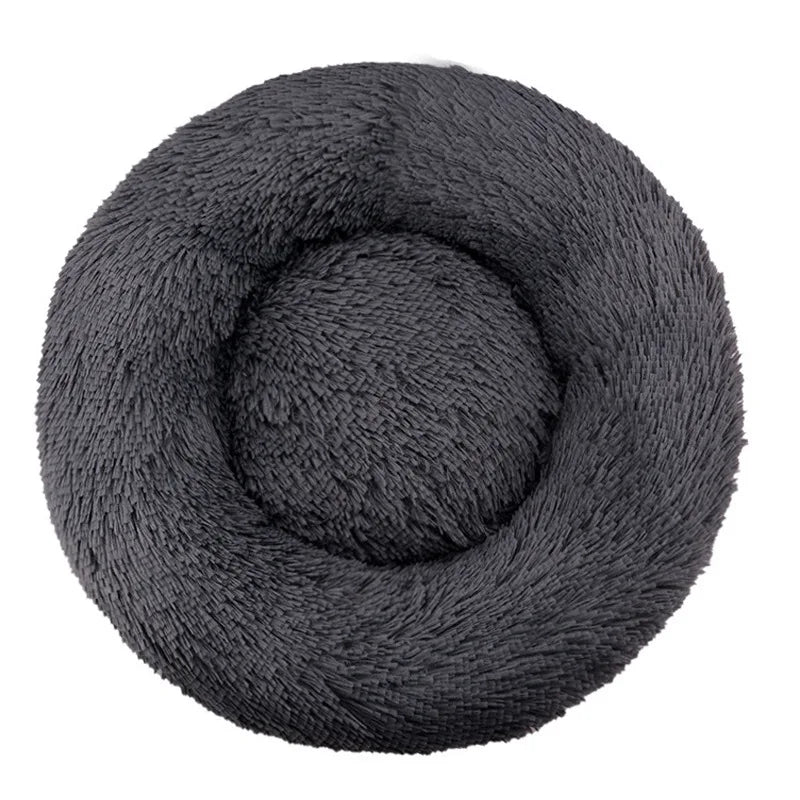 Plush Round Pet Bed – Washable & Warm for Dogs and Cats