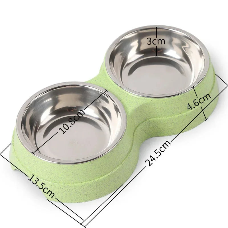 Mini Munch Duo – Stainless Steel Double Bowl for Small Pets