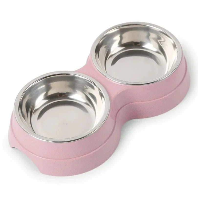 Mini Munch Duo – Stainless Steel Double Bowl for Small Pets