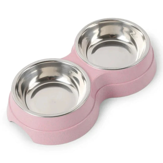 Mini Munch Duo – Stainless Steel Double Bowl for Small Pets