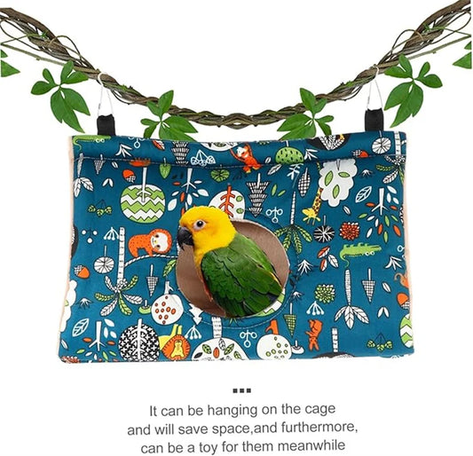 Cozy Triangle Bird Hammock – Hanging Warm Nest Bed for Parrots & Small Birds