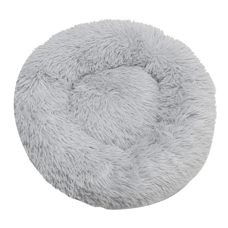 Plush Round Pet Bed – Washable & Warm for Dogs and Cats