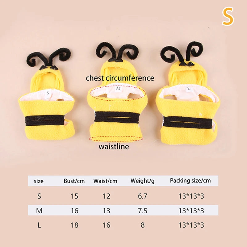 Cute Bee Costume Hoodie for Birds – Soft & Warm Winter Outfit for Parrots & Small Pets
