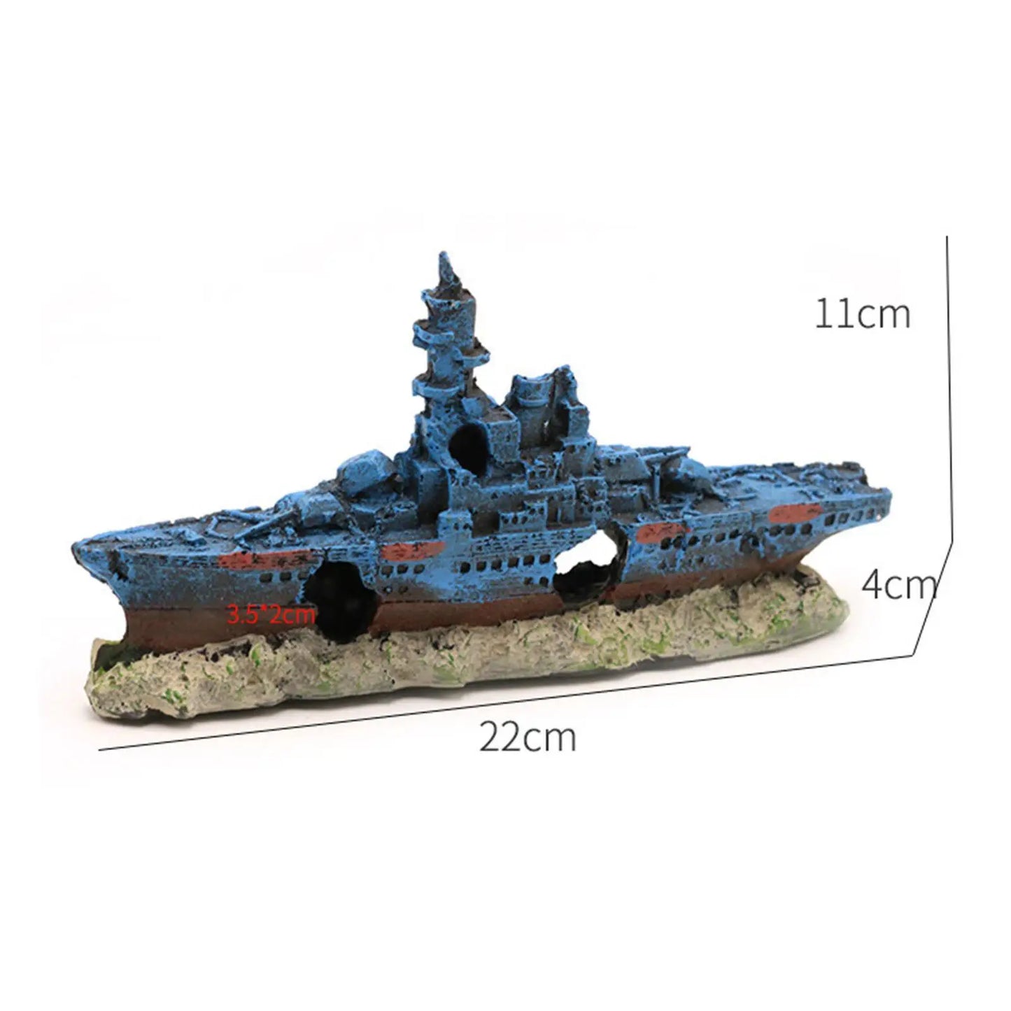Sunken Shipwreck Aquarium Ornament – Underwater Hideout & Tank Decoration