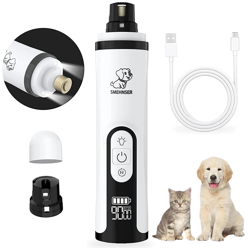 Rechargeable Electric Pet Nail Grinder – Quiet & Gentle Grooming Tool for Dogs & Cats