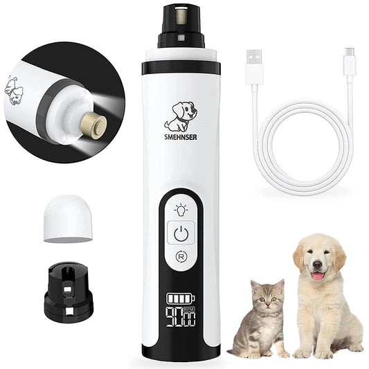 Rechargeable Electric Pet Nail Grinder – Quiet & Gentle Grooming Tool for Dogs & Cats