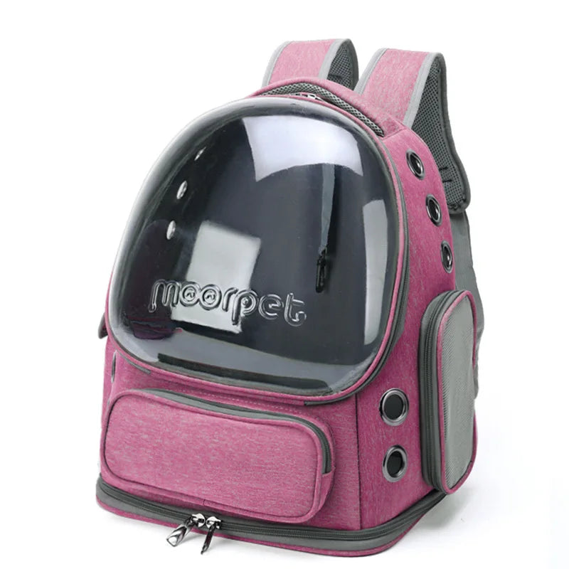 Transparent Cat & Small Dog Travel Backpack – Breathable Pet Carrier Bag for Outdoor Adventures