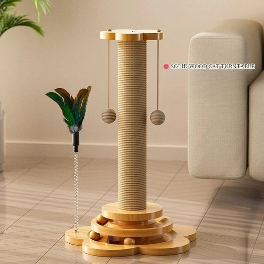 WhirlPlay™ Wooden Cat Turntable Toy