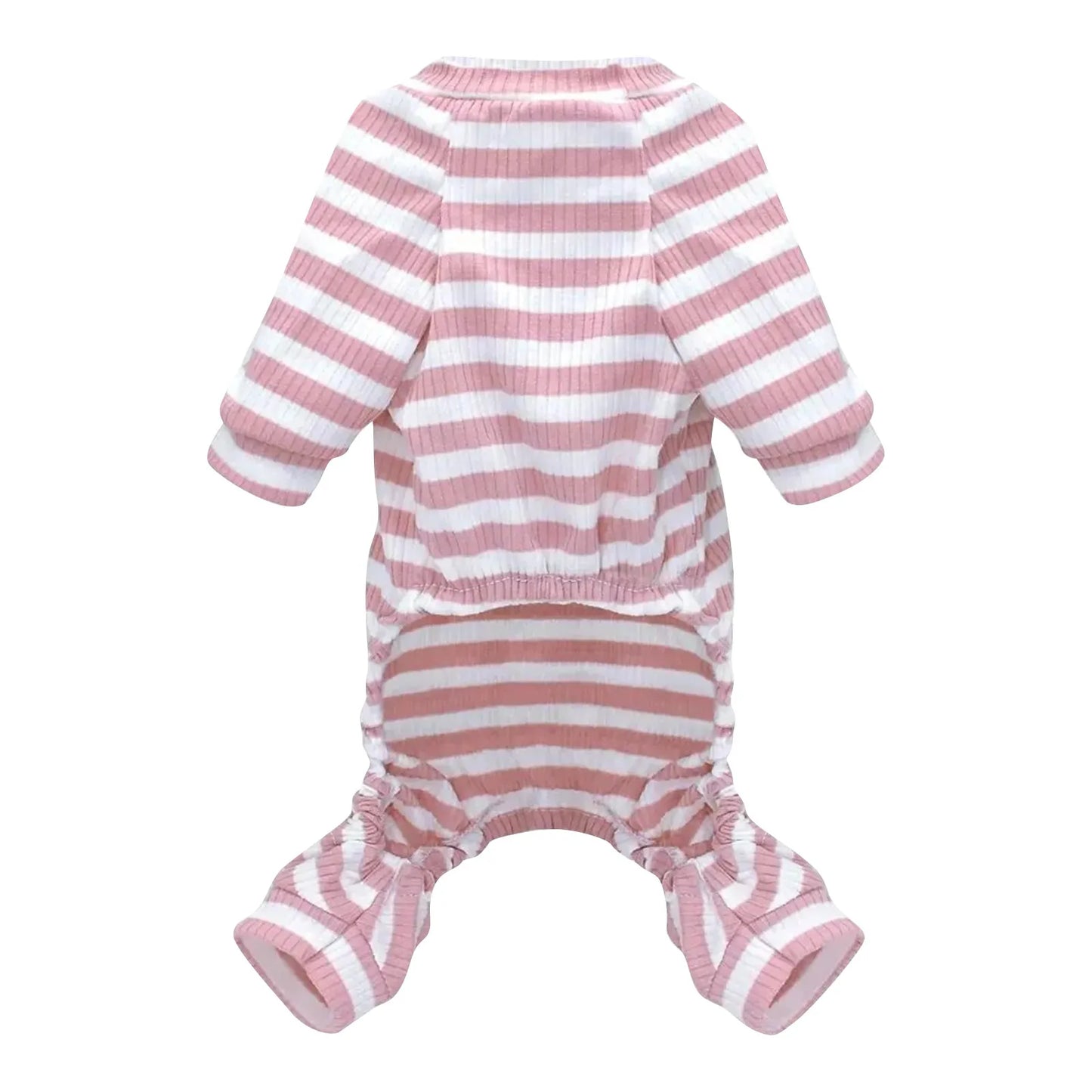 Cozy Striped Cotton Dog Pajamas – Soft Winter Jumpsuit for Small Dogs & Puppies