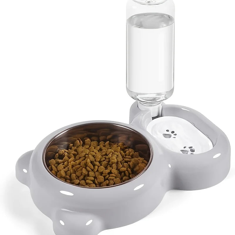 PawSip™ Double Bowl Cat Feeder – Food & Water Dispenser Set