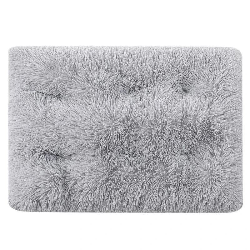 SnuggleSquare™ Plush Pet Bed Mat – Soft Washable Cushion