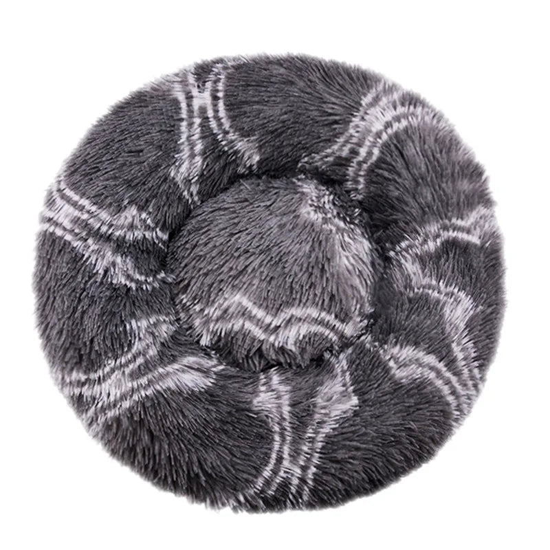 Plush Round Pet Bed – Washable & Warm for Dogs and Cats