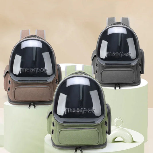 Transparent Cat & Small Dog Travel Backpack – Breathable Pet Carrier Bag for Outdoor Adventures