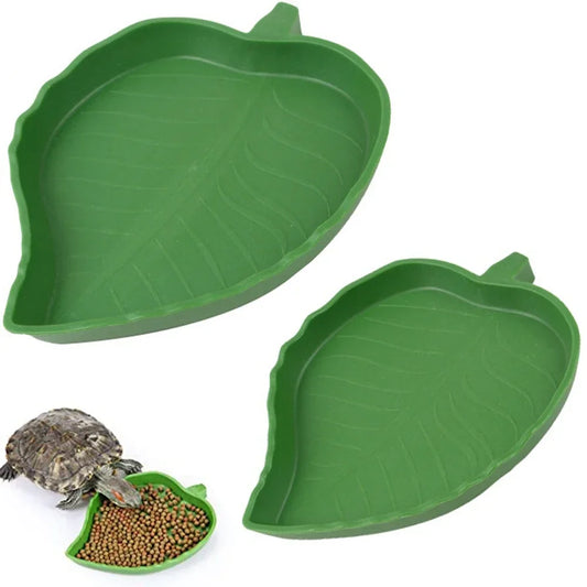 Leaf-Shaped Reptile Food & Water Bowl – Stylish Feeder Dish for Geckos, Turtles, Lizards & Small Pets