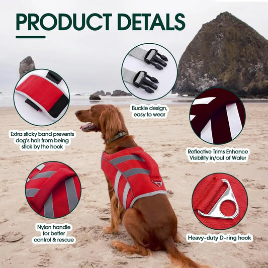 FloatMate™ Adjustable Dog Life Vest with Reflective Stripes