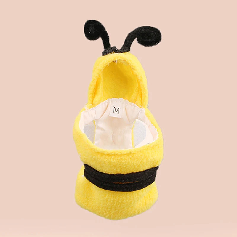 Cute Bee Costume Hoodie for Birds – Soft & Warm Winter Outfit for Parrots & Small Pets