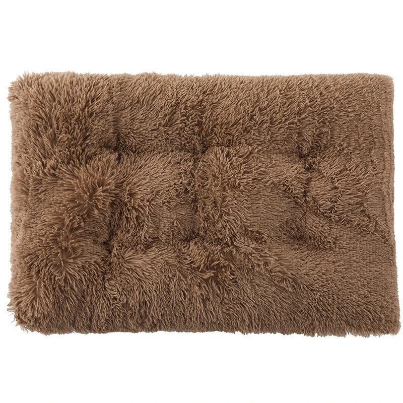SnuggleSquare™ Plush Pet Bed Mat – Soft Washable Cushion