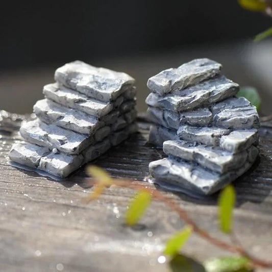 5-Piece Miniature Stone Stairs Figurines – Fairy Garden & Micro Landscape Decor
