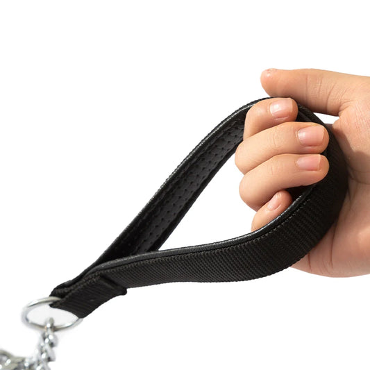 SteelPaw™ Anti-Bite Chain Leash – 120cm Metal Dog Leash with Soft Grip Handle