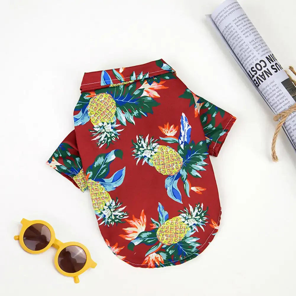 Tropical Breeze Hawaiian Dog Shirt – XL to 5XL Summer Tee