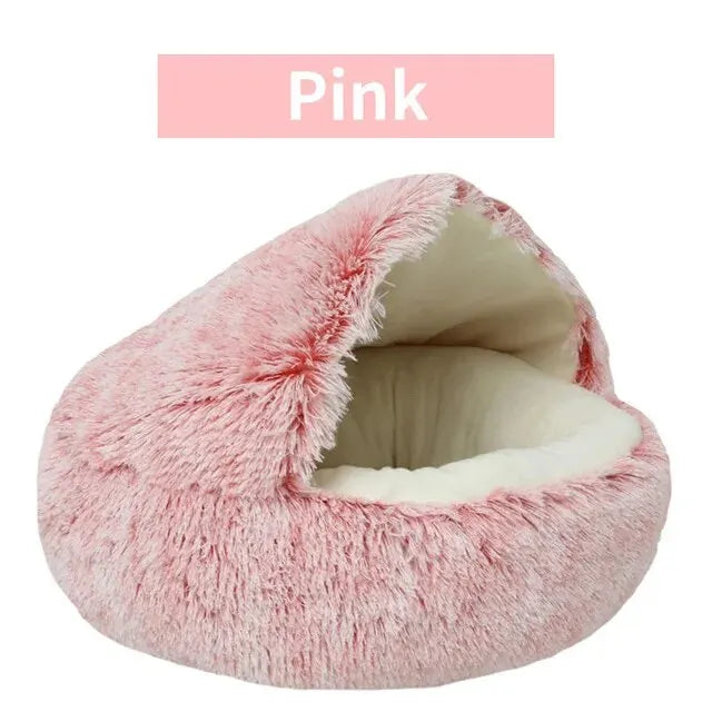 CozyCave™ Plush Hooded Pet Bed – Fluffy 2-in-1 Nest for Cats