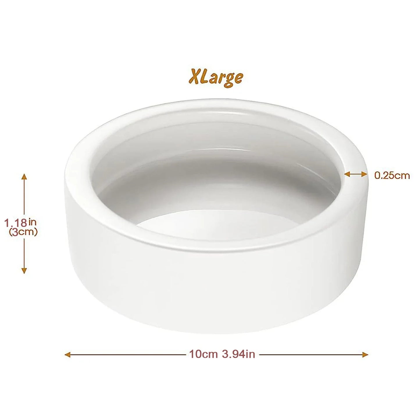 Anti-Escape Ceramic Reptile Food & Water Bowl – Super Worm Feeder for Lizards, Geckos & Small Reptiles