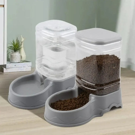 AquaFeast™ 3.8L Automatic Water & Food Dispenser – Gravity Feeder