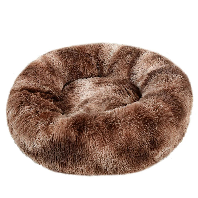 Plush Round Pet Bed – Washable & Warm for Dogs and Cats