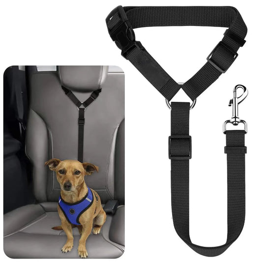 SafeRide™ Adjustable Dog Car Seat Belt – Durable Nylon Safety Restraint