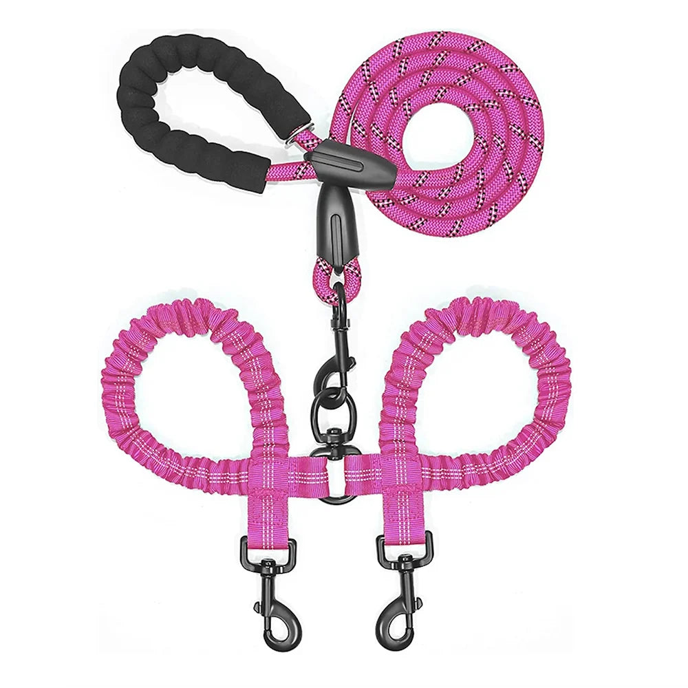 Dual Dog Leash Coupler – No-Tangle Double Lead for Walking Two Dogs